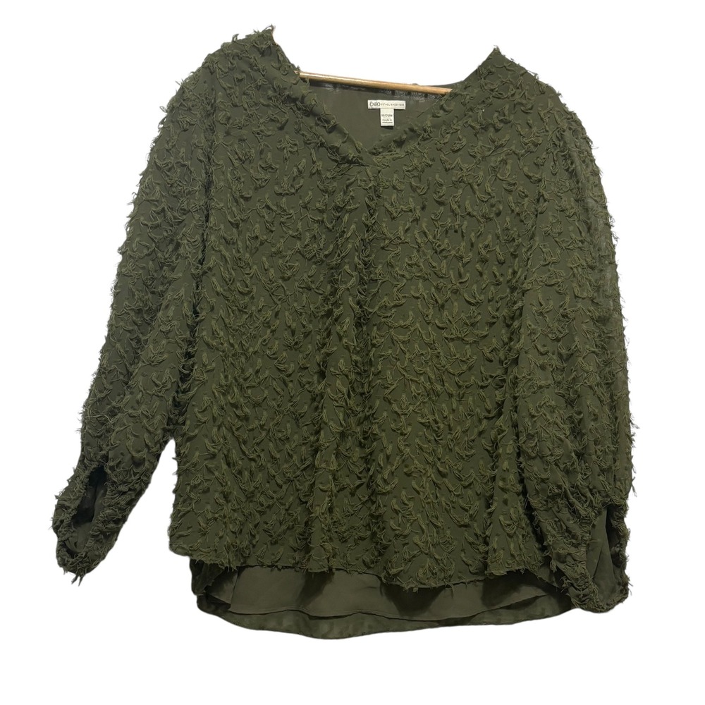 Cato Textured Top 18/20W Green‎ 3D Fairygrunge Earthy Boho Cottagecore Whimsical